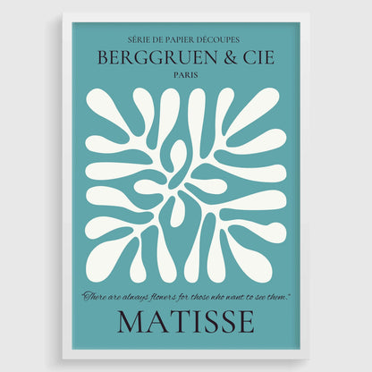 Estampe feuillage Henri Matisse : Affiche d'exposition sarcelle, qualité musée