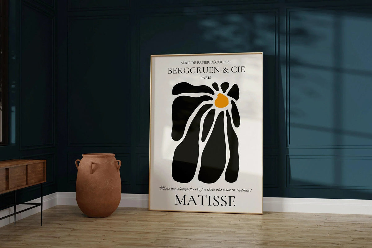 Henri Matisse - Papier Decoupes Black Flower | Famous Painting (available handframed or unframed)
