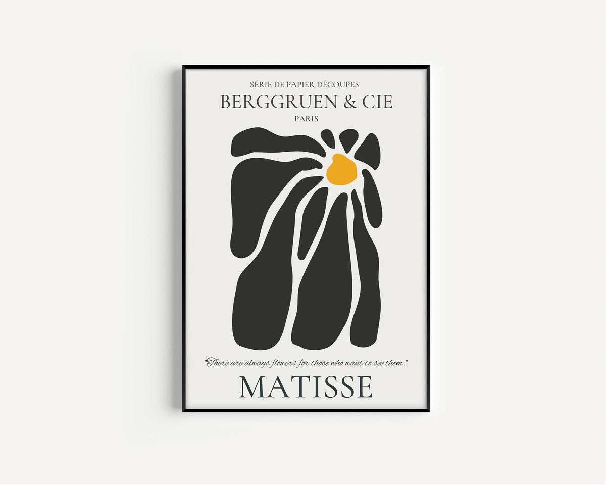 Henri Matisse - Papier Decoupes Black Flower | Famous Painting (available handframed or unframed)