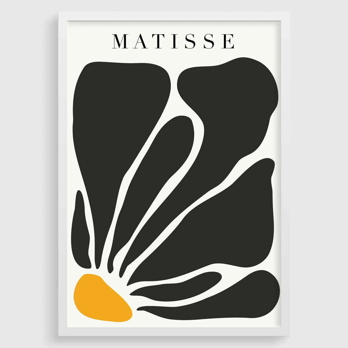Henri Matisse - Fleur noire en papier découpé | Tableau célèbre (disponible encadré à la main ou non encadré)