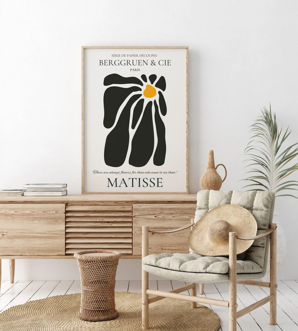 Henri Matisse - Papier Decoupes Black Flower | Famous Painting (available handframed or unframed)