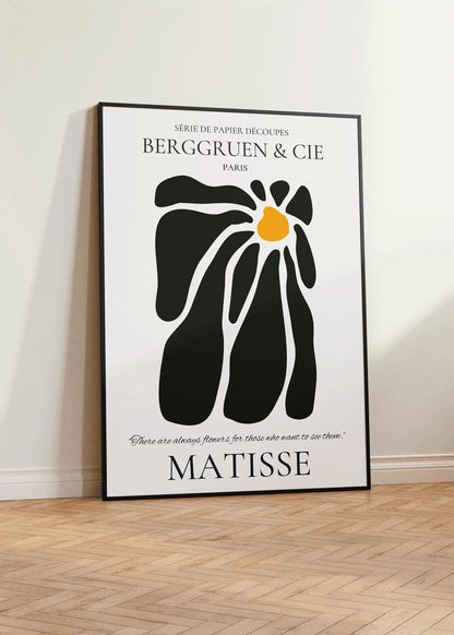 Henri Matisse - Papier Decoupes Black Flower | Famous Painting (available handframed or unframed)