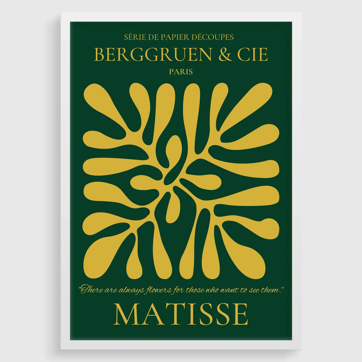 Affiche d'exposition "Papiers Découpés" d'Henri Matisse : Vert Forêt et Or