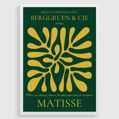 Affiche d'exposition "Papiers Découpés" d'Henri Matisse : Vert Forêt et Or