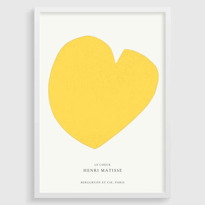 Henri Matisse - The Heart (Le Coeur) | Famous Art in Lemon Yellow (available handframed or unframed)