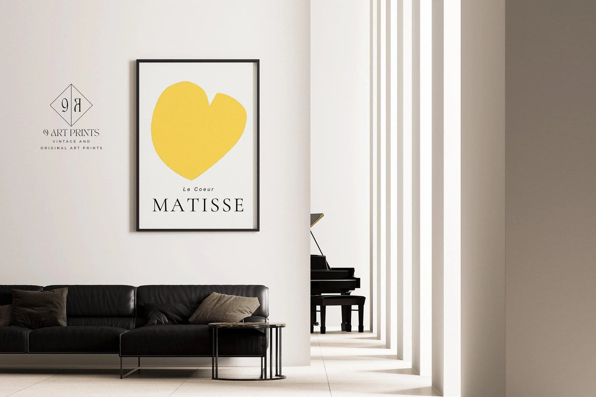 Henri Matisse - The Heart (Le Coeur) | Famous Art in Lemon Yellow (available handframed or unframed)