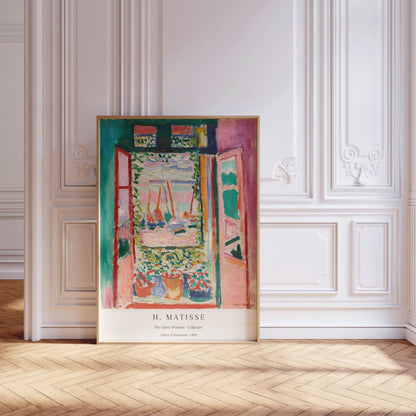 Henri Matisse - Fenêtre ouverte, Collioure | Tableau célèbre (disponible encadré à la main ou sans cadre)