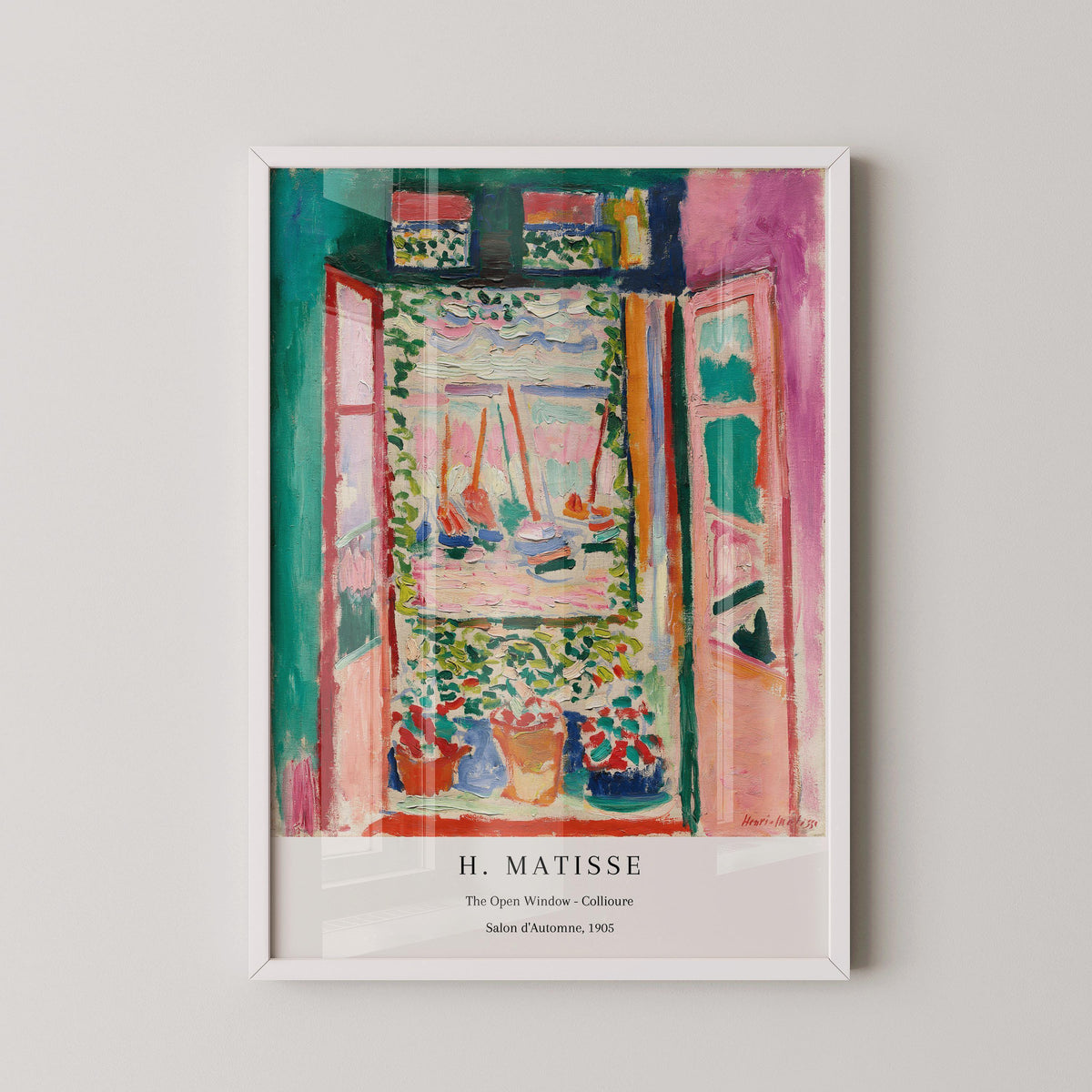 Henri Matisse - Fenêtre ouverte, Collioure | Tableau célèbre (disponible encadré à la main ou sans cadre)