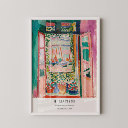 Henri Matisse - Fenêtre ouverte, Collioure | Tableau célèbre (disponible encadré à la main ou sans cadre)