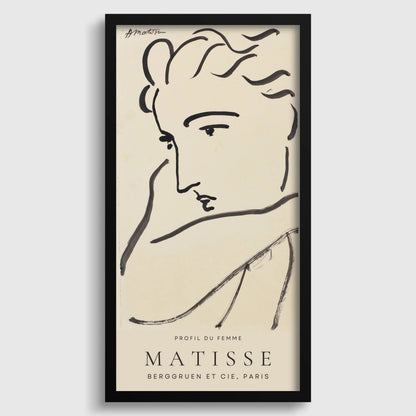 Impression d'art grand format (2x1) « Croquis de femme de profil » d'Henri Matisse