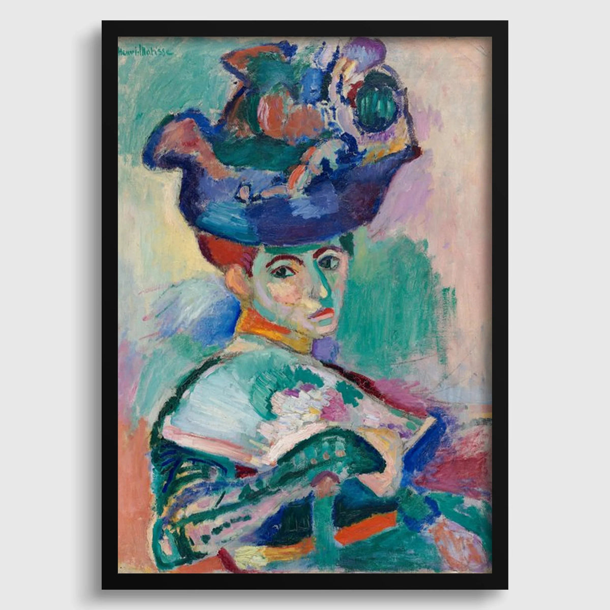 Henri Matisse - Femme au chapeau | Tableau d'art célèbre Madame Matisse (disponible encadré à la main ou non encadré)
