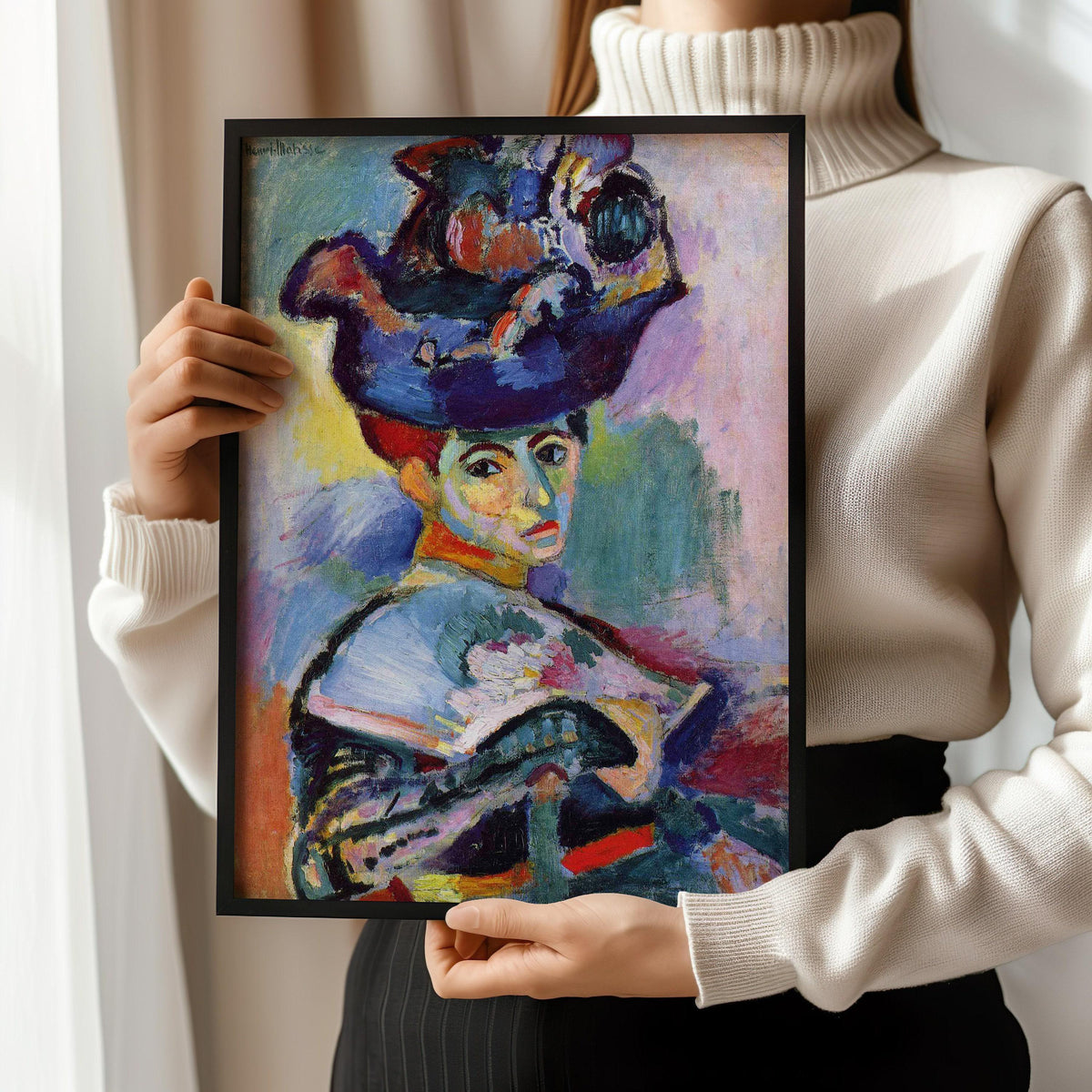 Henri Matisse - Femme au chapeau | Tableau d'art célèbre Madame Matisse (disponible encadré à la main ou non encadré)