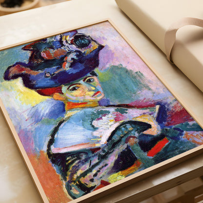 Henri Matisse - Femme au chapeau | Tableau d'art célèbre Madame Matisse (disponible encadré à la main ou non encadré)