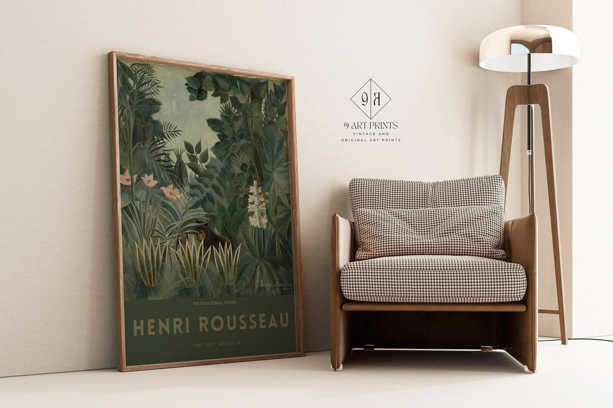 Henri Rousseau - La JUNGLE ÉQUATORIALE | Art célèbre (disponible encadré à la main ou sans cadre)