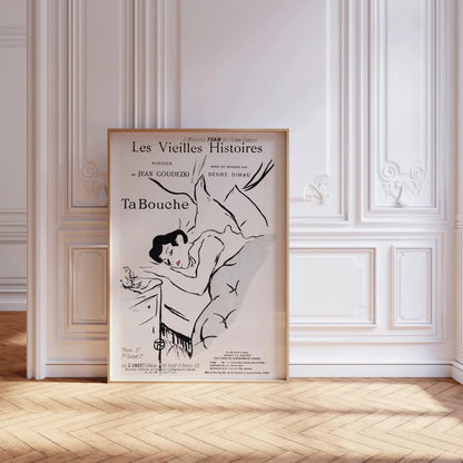 Henri Toulouse Lautrec - Ta Bouche | Affiche d'art neutre célèbre (disponible encadrée à la main ou non encadrée)
