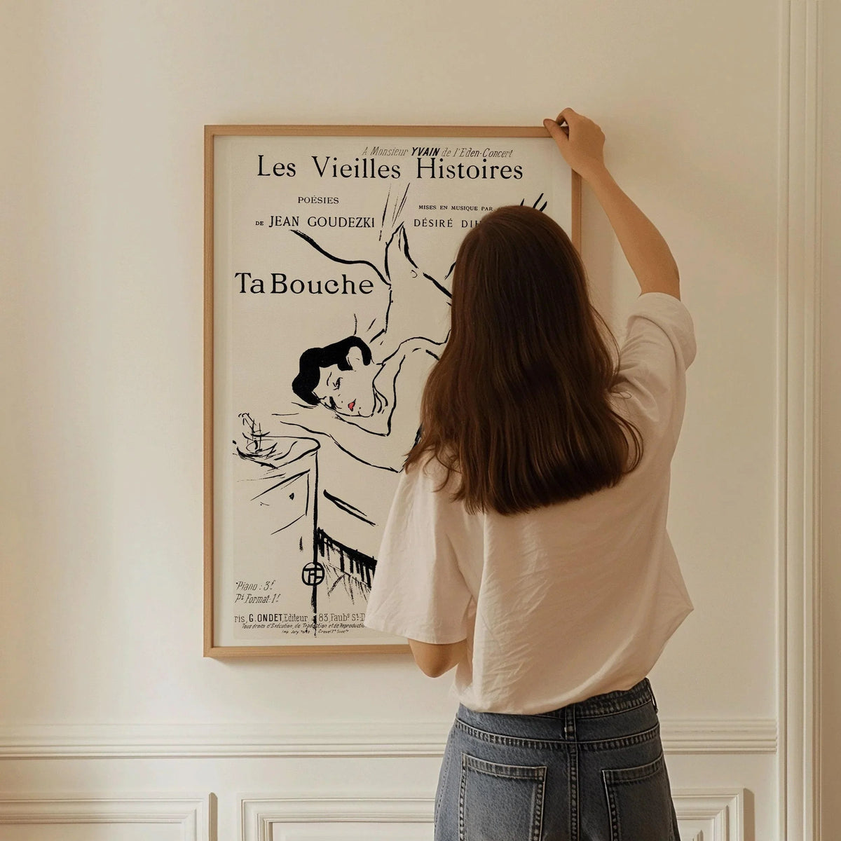 Henri Toulouse Lautrec - Ta Bouche | Affiche d'art neutre célèbre (disponible encadrée à la main ou non encadrée)