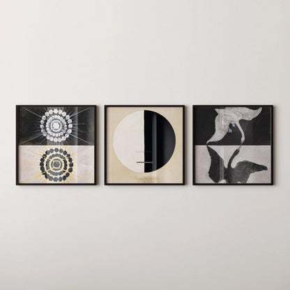 Hilma Af Klint STATEMENT TRIO Art | Abstract Vintage Art available framed 1x1