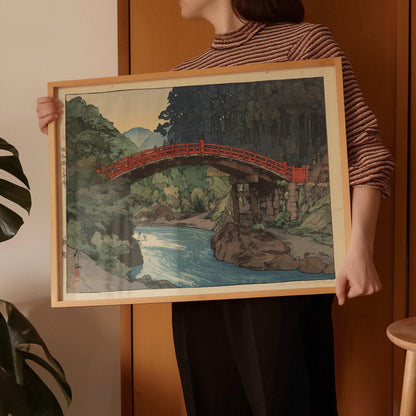 Hiroshi Yoshida Sacred Bridge Print: Vintage Japanese Woodblock Art