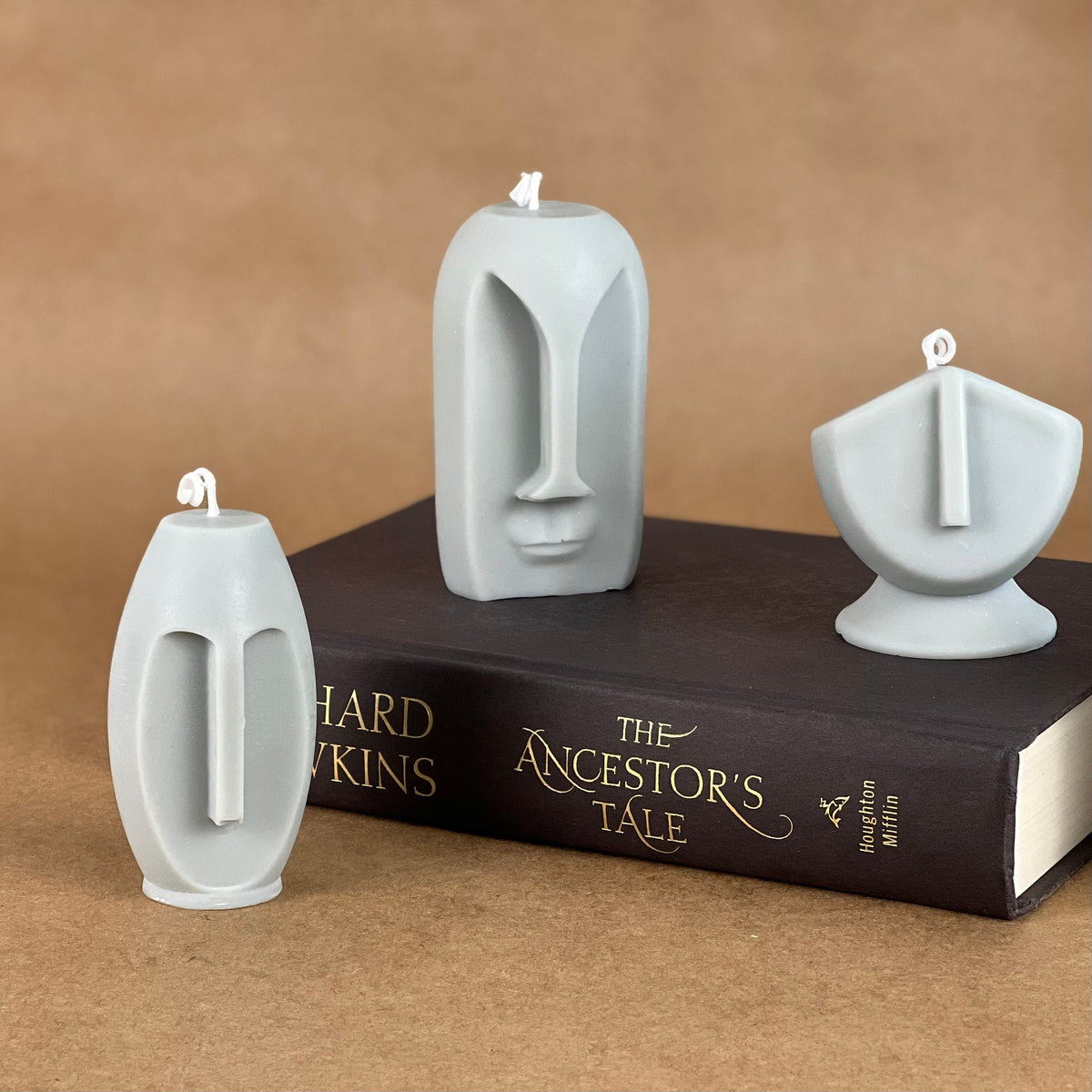 Statue Face Soy Wax Candle Set | Sculptural Home Decor