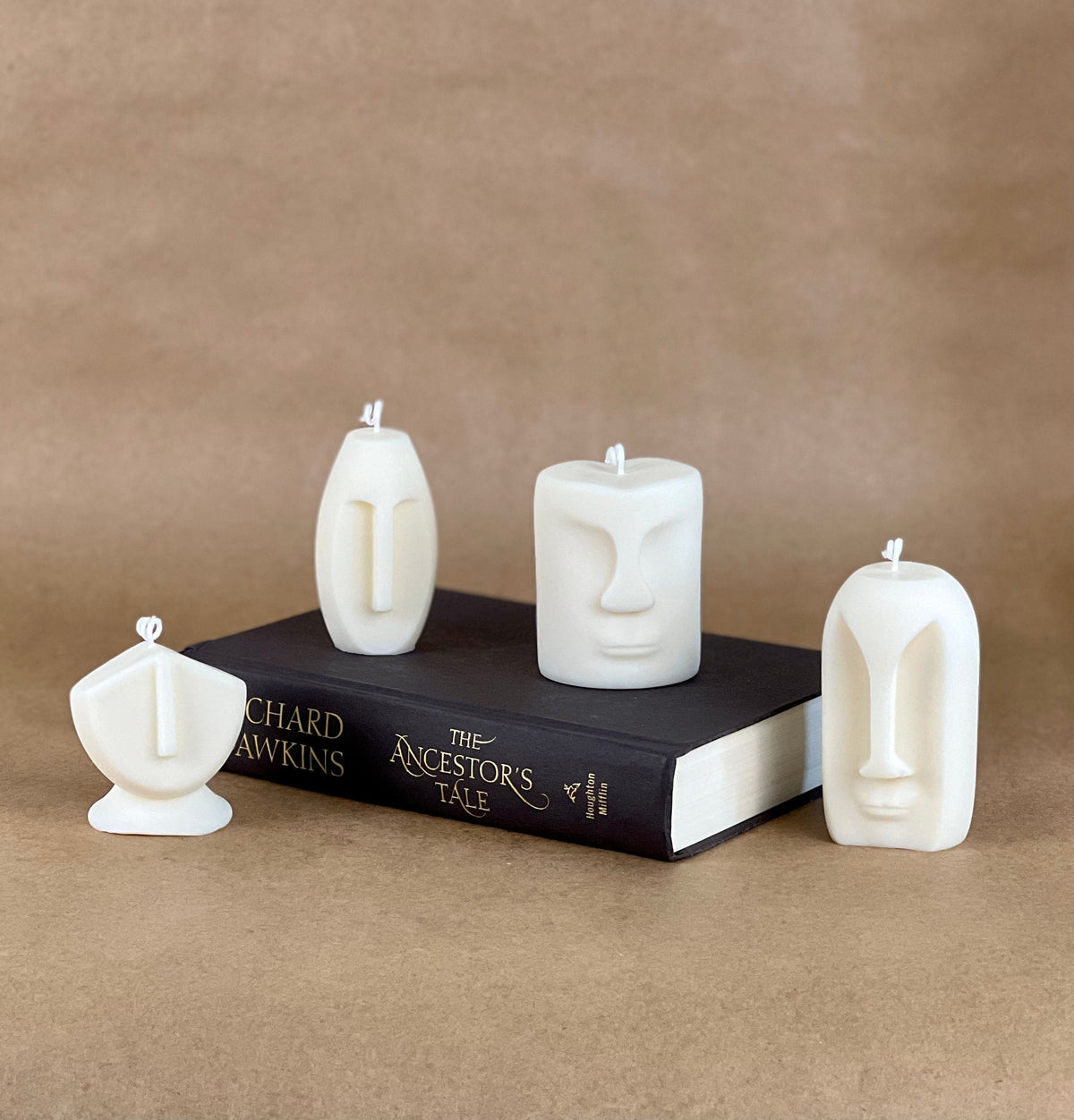 Statue Face Soy Wax Candle Set | Sculptural Home Decor