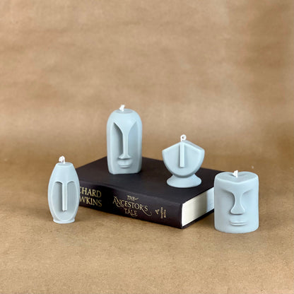Statue Face Soy Wax Candle Set | Sculptural Home Decor