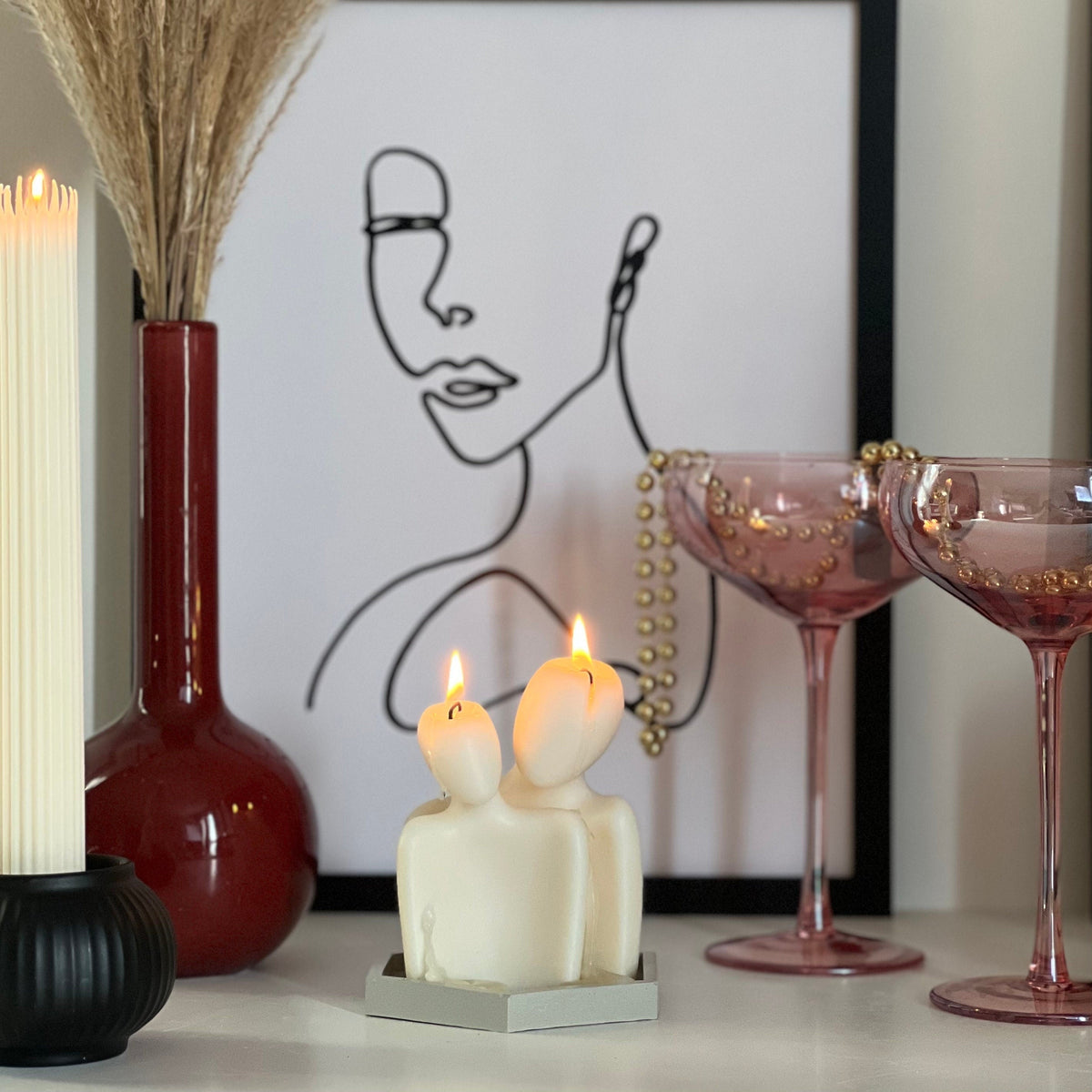 Handmade Couple Soy Candle Set | Romantic Home Decor