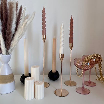 Twisted Soy Wax Taper Candle | Handmade Home Decor