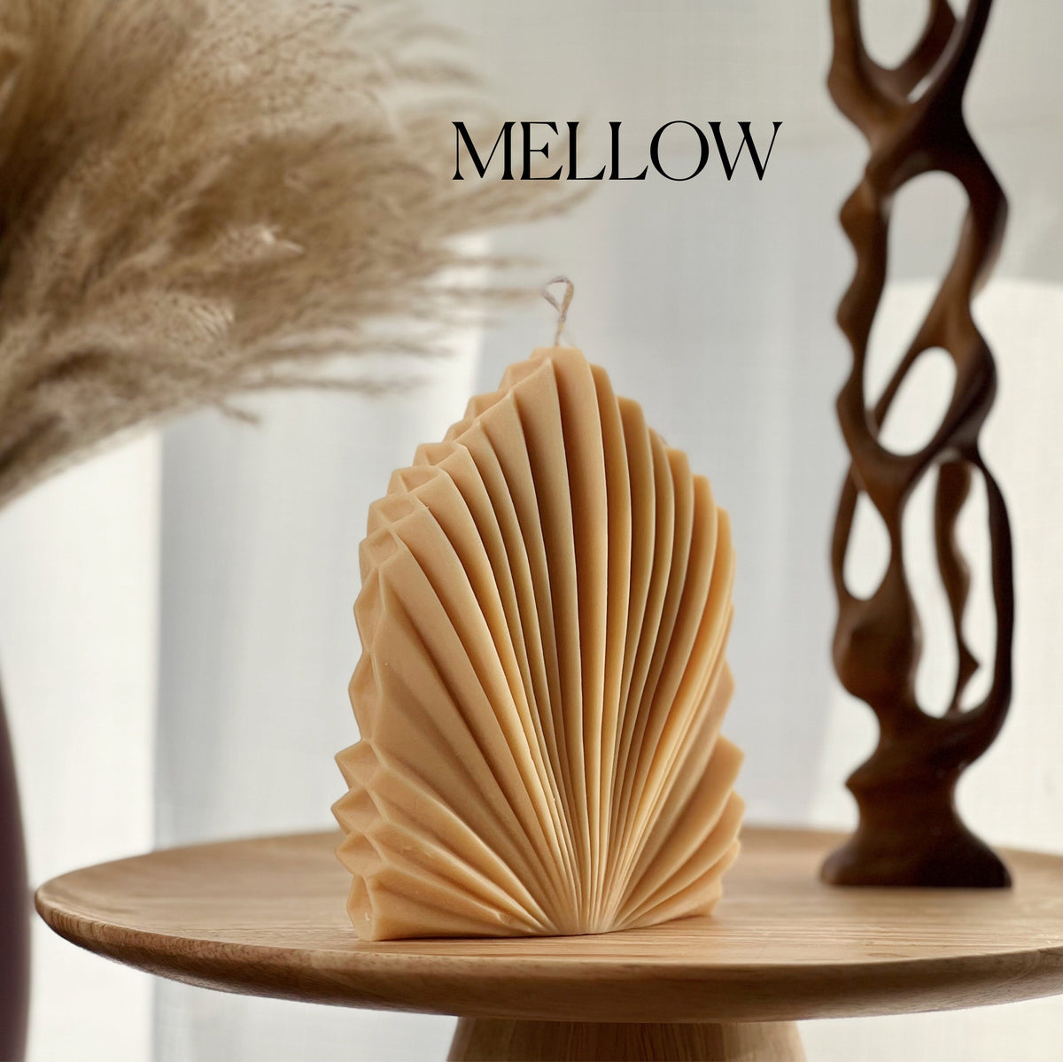 Bougie en cire de soja Feuille de palmier | Décoration d'intérieur sculpturale