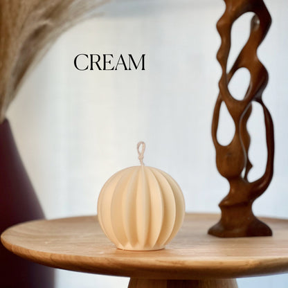 Scalloped Soy Wax Ball Candle | Home Decor