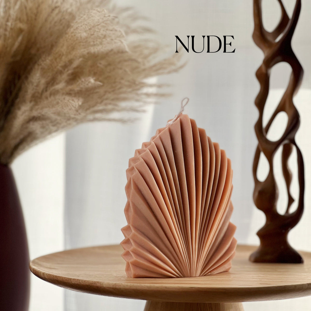 Bougie en cire de soja Feuille de palmier | Décoration d'intérieur sculpturale