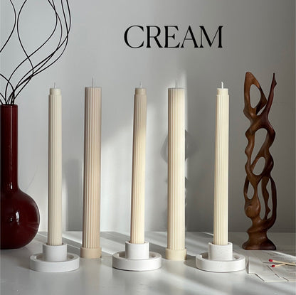 Ribbed Soy Wax Taper Candle: Unscented Event Decor