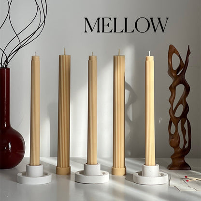 Ribbed Soy Wax Taper Candle: Unscented Event Decor