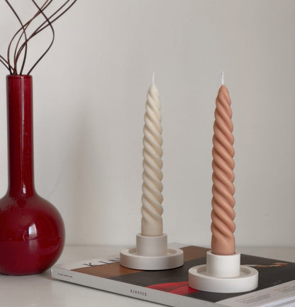 Bougeoir rond en jésonite : Décoration de table minimaliste