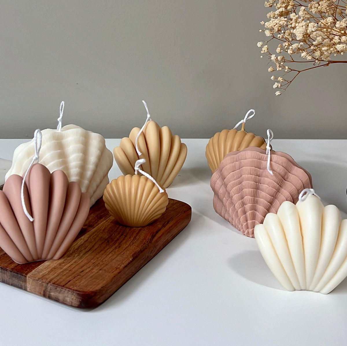 Shell Candle Set | Decorative Soy Wax, Home Decor