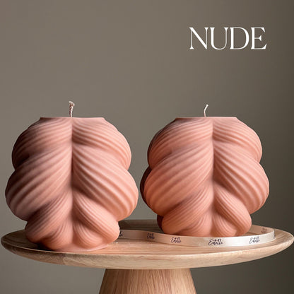 Huge Swirl Knot Candle: Unscented Soy Wax Pillar, Home Decor