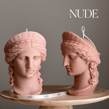 Hera Goddess Bust Candle: Sculptural Greek Statue Candle