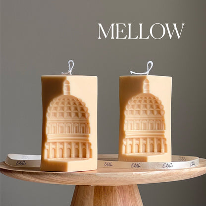 Capitol Architecture Candle: Decorative Soy Wax Pillar Candle