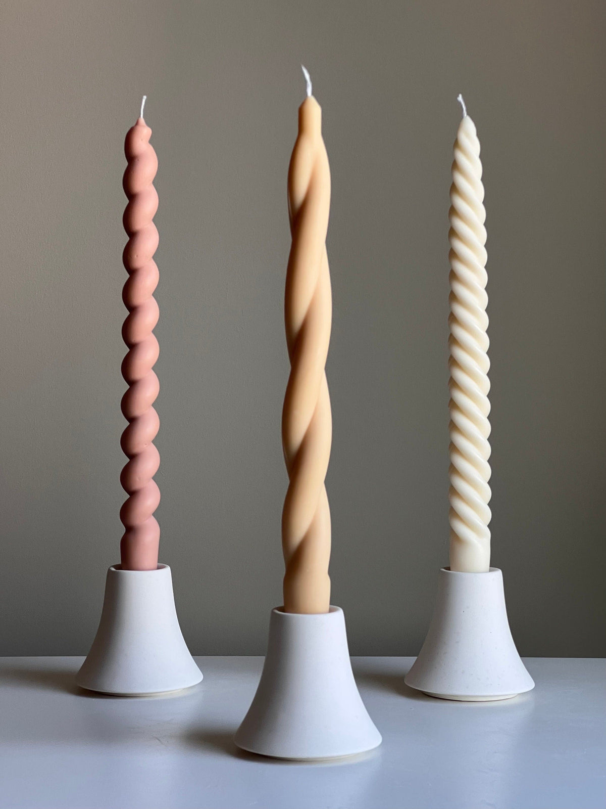 Bougeoir rond en jésonite : Décoration de table minimaliste