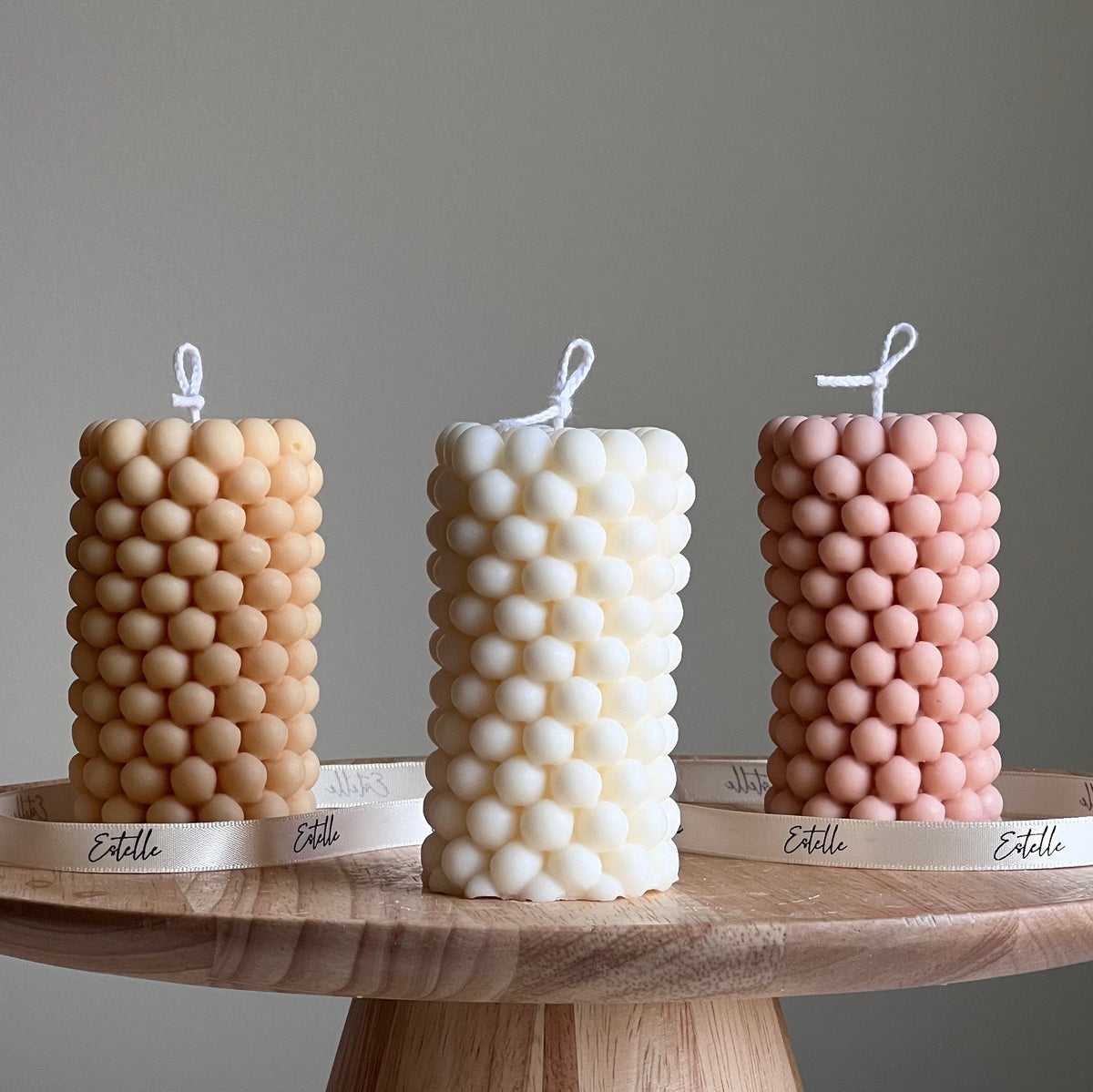 Bougie Pilier en Cire de Soja Bulle : Décoration Géométrique pour la Maison