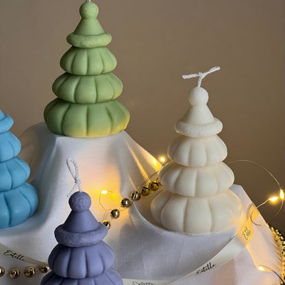 Bougie de soja sapin de Noël avec chapeau : Décoration de Noël artisanale