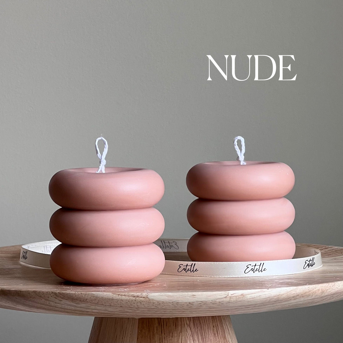 Bougie pilier ronde en cire de soja | Bougie décorative sans parfum