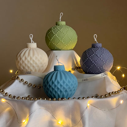 Handmade Christmas Bauble Soy Candle: Festive Ornament Decor