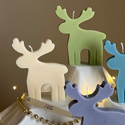 Handmade Reindeer Soy Candle: Christmas Decor Gift