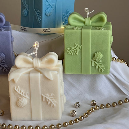 Christmas Gift Box Candle | Hand-Poured Soy Wax Candle | Festive Decor