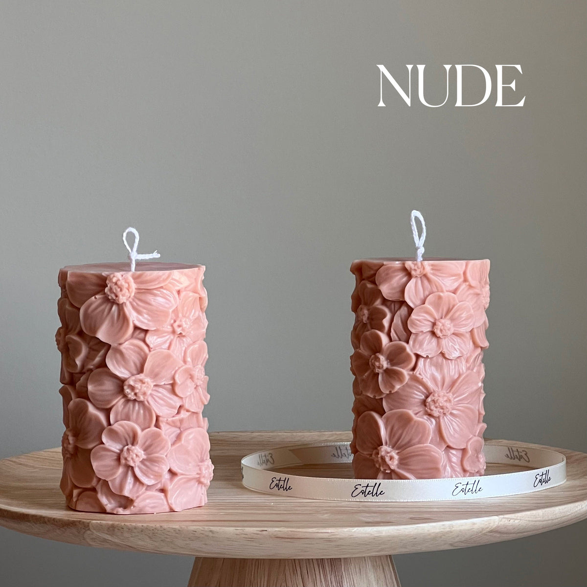 Bougie pilier en cire de soja Sakura faite à la main | Décoration intérieure