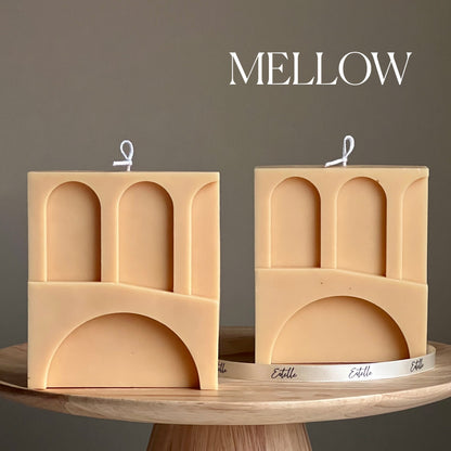 Bougie en cire de soja Trois Arches : Bougie décorative faite à la main sans parfum