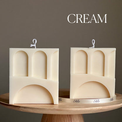 Bougie en cire de soja Trois Arches : Bougie décorative faite à la main sans parfum