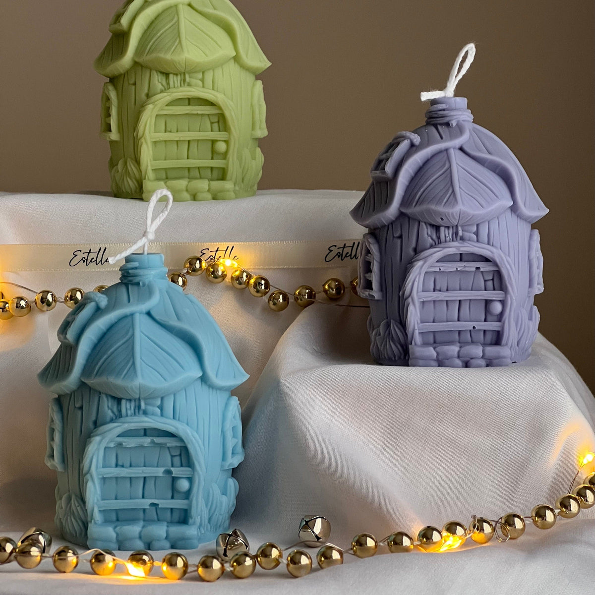 Leaf House Soy Candle: Handmade Christmas Decor Gift