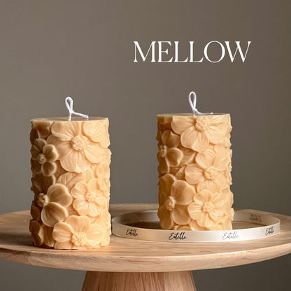 Bougie pilier en cire de soja Sakura faite à la main | Décoration intérieure