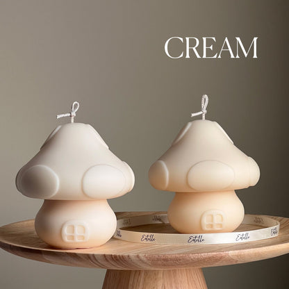 Bougie Maison Champignon Faite Main | Pilier Sculptural en Soja